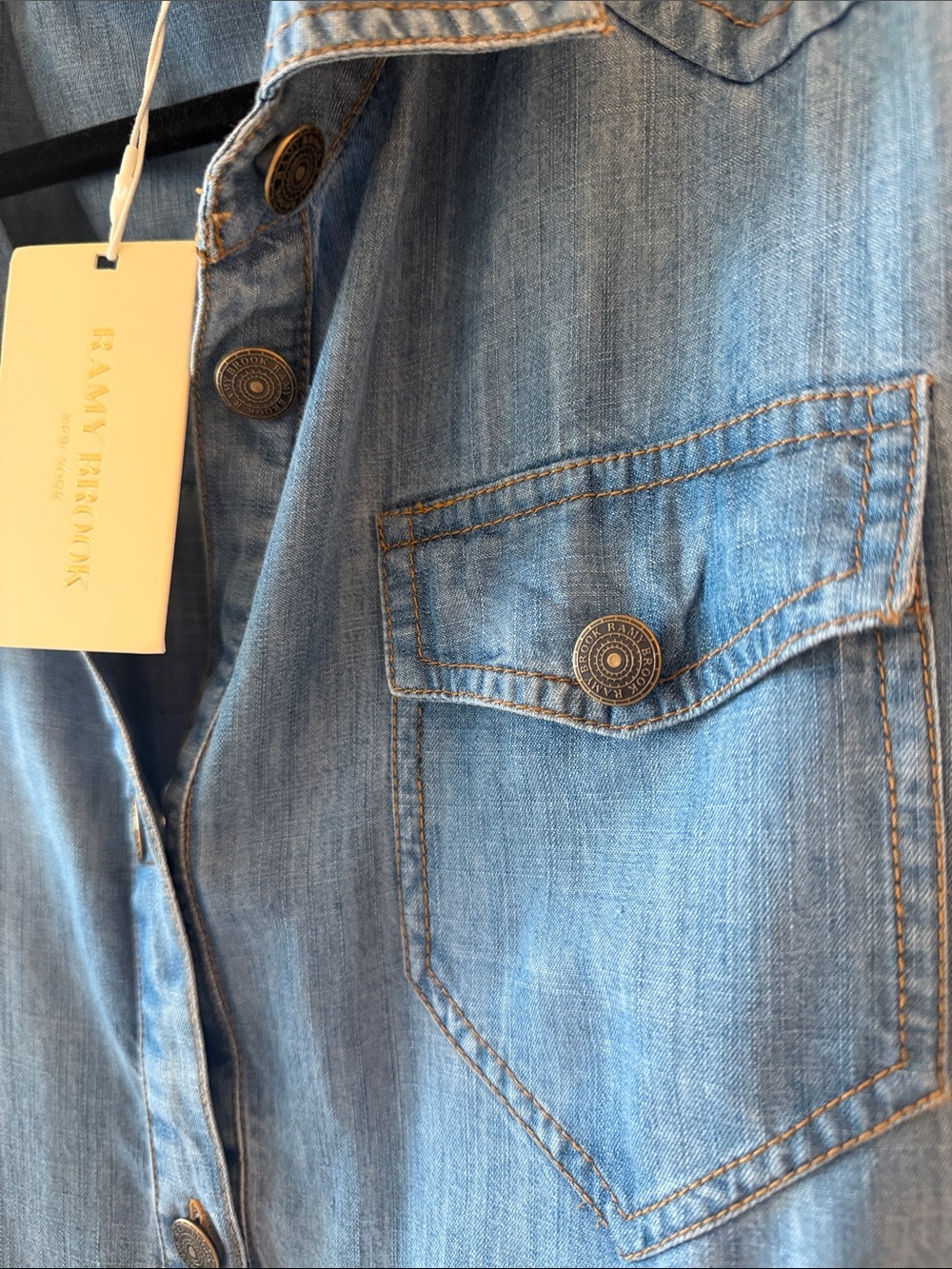 Ramy Brook Light Blue Denim Button Front Dress - Picture 3 of 5